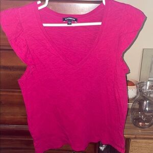 Express Women's Bright Pink Short Sleeve Top
